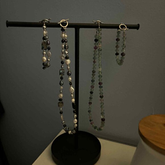 Mixed Freshwater pearl and abalone necklace and bracelet - Picture 6 of 6